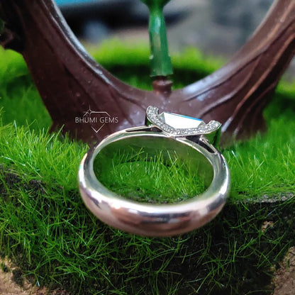 3.36TCW Emerald Cut Colorless Moissanite Engagement Ring - view 4