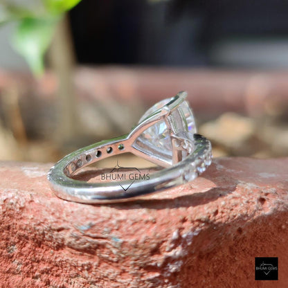 3.18 TCW Trillion Cut Moissanite Solitaire Engagement Ring - view 4