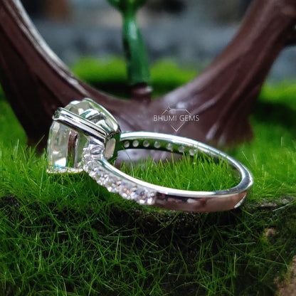 3.39TCW Cushion Colorless Moissanite Engagement Ring - view 4
