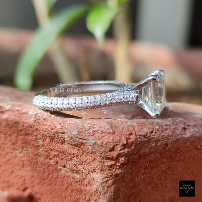 2.34 TCW Emerald Cut Moissanite Engagement Ring - view 4