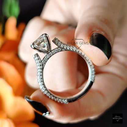 2.34 TCW Emerald Cut Moissanite Engagement Ring - view 5