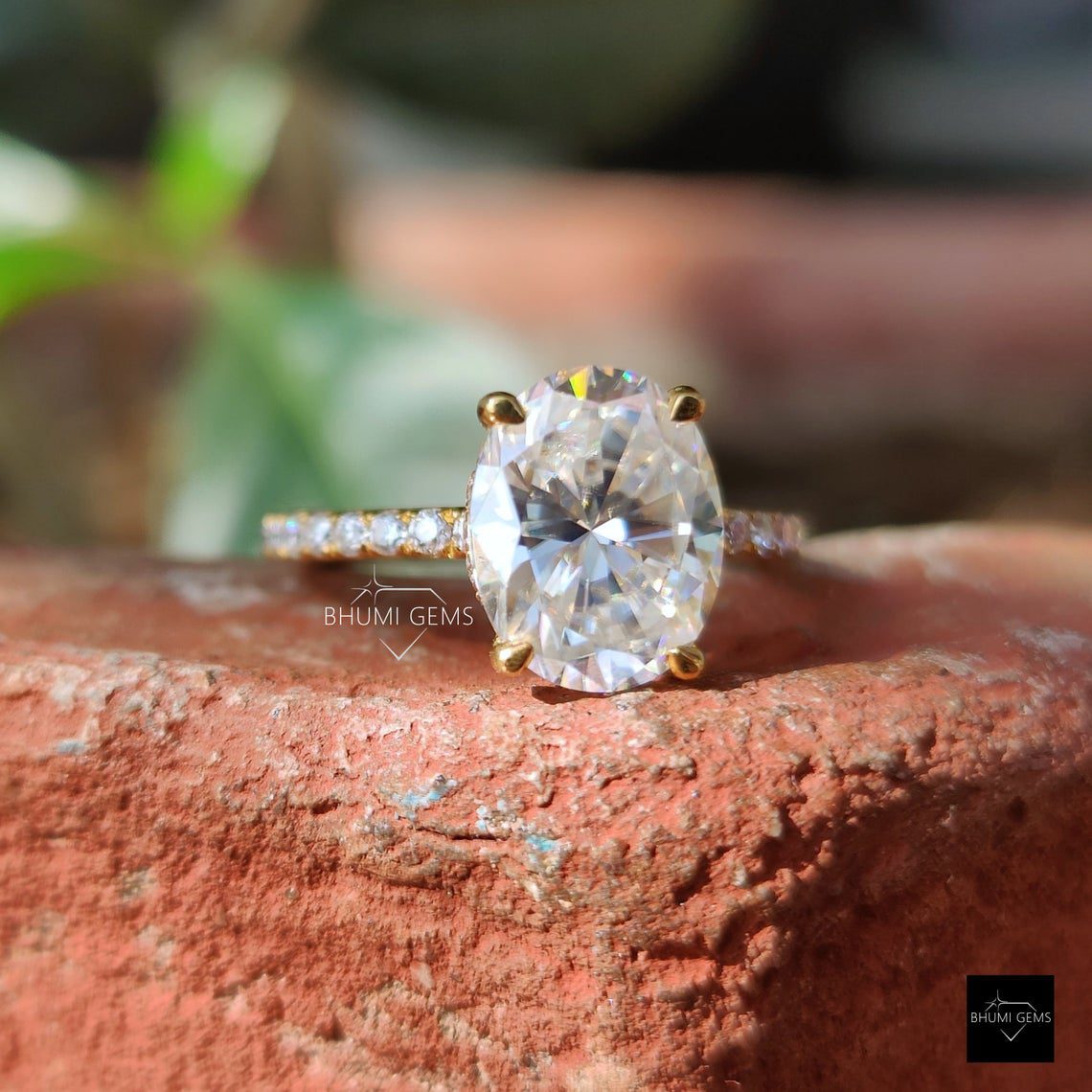 3.34 TCW Oval Moissanite Engagement Ring - view 5
