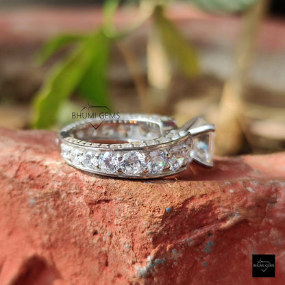 3.57TCW Asscher Moissanite Wedding Ring - view 4