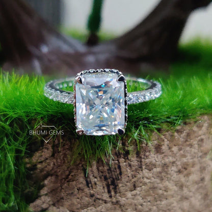 Radiant Cut & Promise Halo Anniversary Ring - Bhumigems