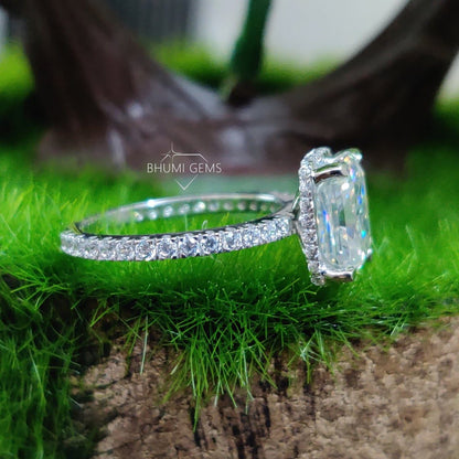 3.64CT Radiant Cut Colorless VVS1 Moissanite Engagement Ring - view 3