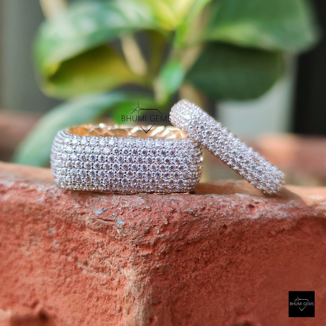 3.82 TCW Round Moissanite Couple Wedding Ring Set - view 2