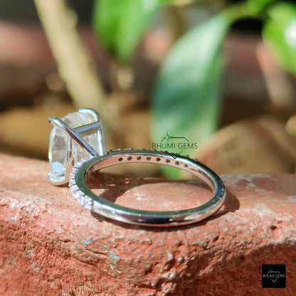 3.22TCW Cushion Elongated Moissanite Engagement Ring - view 5