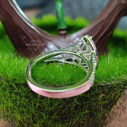 3.95TCW Pear Cut Colorless VVS1 Moissanite Engagement Ring - view 4