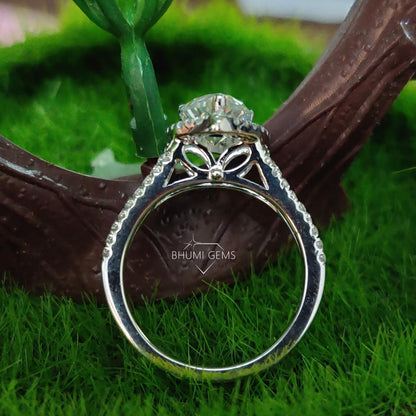 3.95TCW Pear Cut Colorless VVS1 Moissanite Engagement Ring - view 6