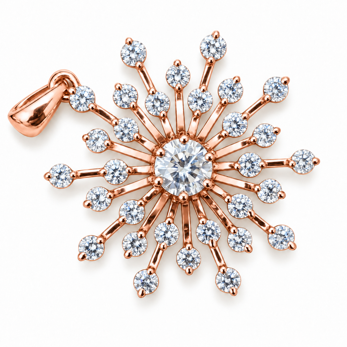 3.14 TCW Round Cut Colorless Moissanite Pendant