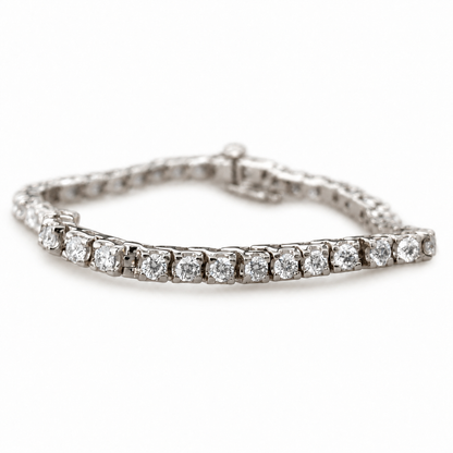 3.19 TCW round moissanite four-prong tennis bracelet in white gold