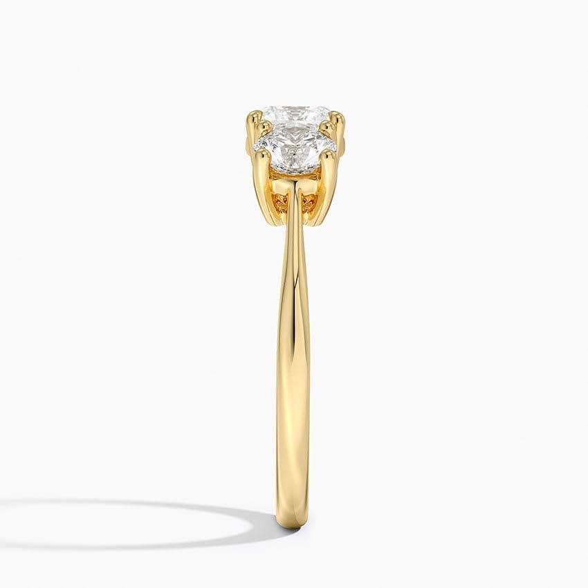 Solitaire 1 CT Cushion Cut Lab Grown Diamond Three Stone Engagement Ring - view 7