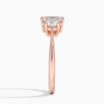 Solitaire 1 CT Emerald Cut Lab Grown Diamond Three Stone Engagement Ring - view 7