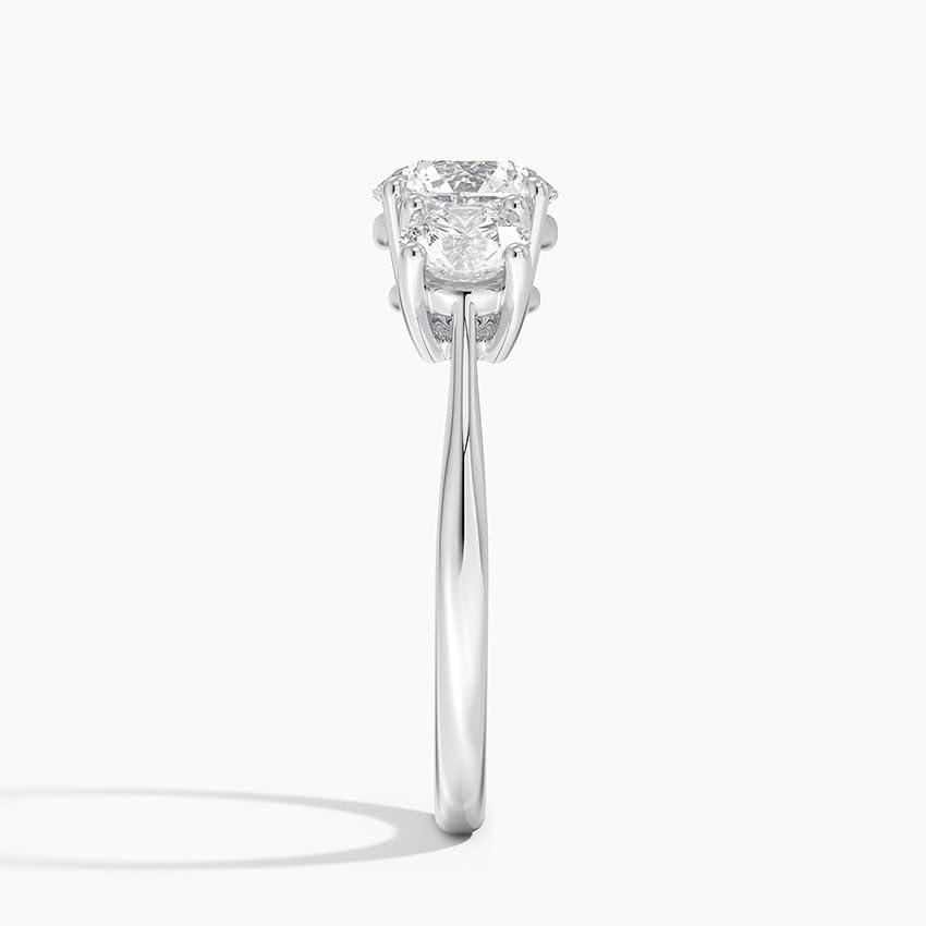 Solitaire 1 CT Round Cut Lab Grown Diamond Three Stone Engagement Ring - view 7