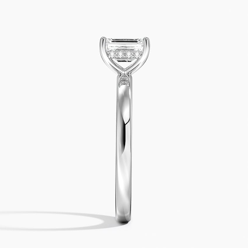 Solitaire 1 CT Emerald Cut Lab Grown Diamond Engagement Ring - view 3