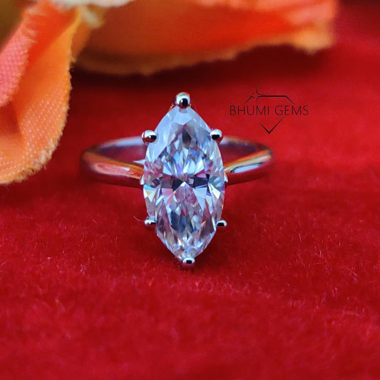 3CT Marquise Cut Colorless Moissanite Engagement Ring | Wedding | Anniversary | Promise | For Gift | Jewelry | For Her | Eternity Band
