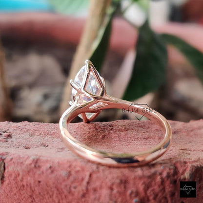 3 CT Marquise Cut Colorless Moissanite Ring - view 6