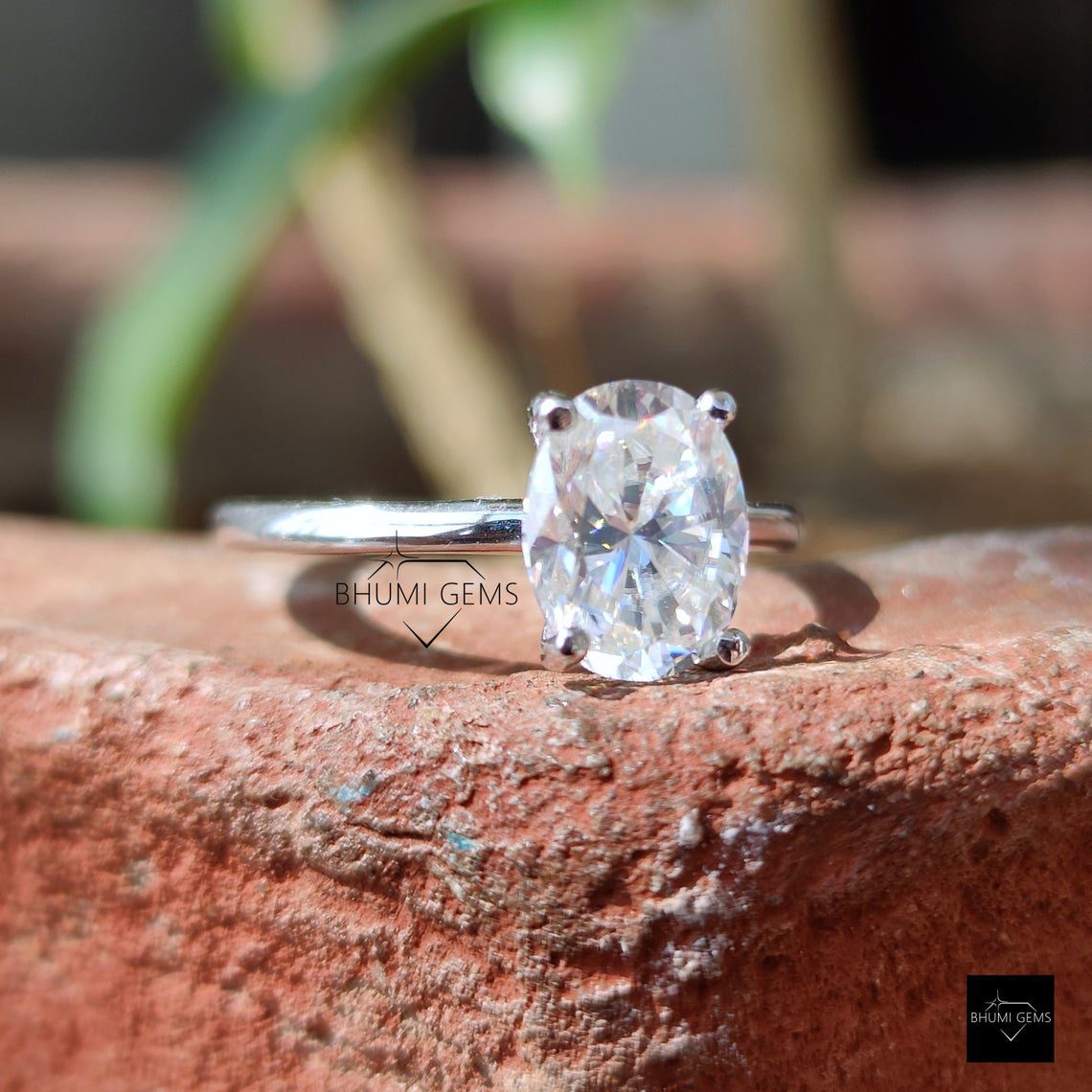 2 CT Oval Moissanite Solitaire Engagement Ring - view 2