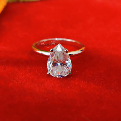 3CT Pear Solitaire Moissanite Ring | Rose gold Wedding Ring
