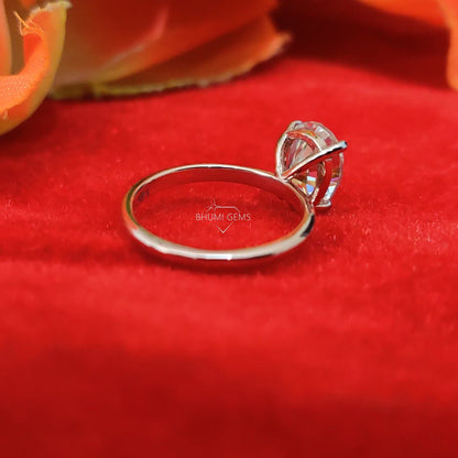 3CT Pear Colorless Solitaire Moissanite Ring, Engagement Ring, Claw Prongs Solid Rose Gold Wedding Ring, Perfect Anniversary Gift Bhumi Gems