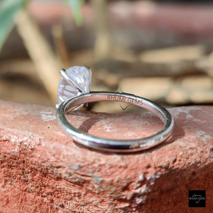 2 CT Oval Moissanite Solitaire Engagement Ring - view 4