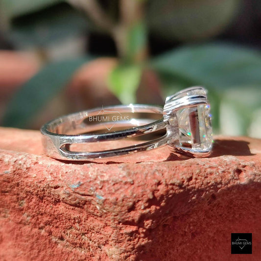 3 CT Princess Cut Solitaire Moissanite Engagement Ring - view 3
