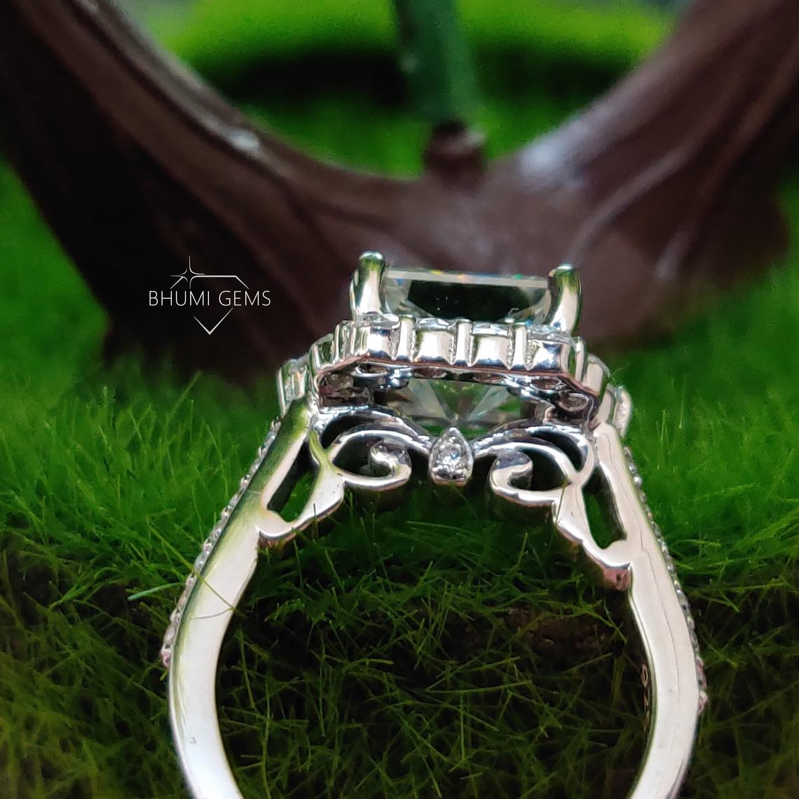 3CT Princess Colorless VVS1 Moissanite Engagement Ring - view 5