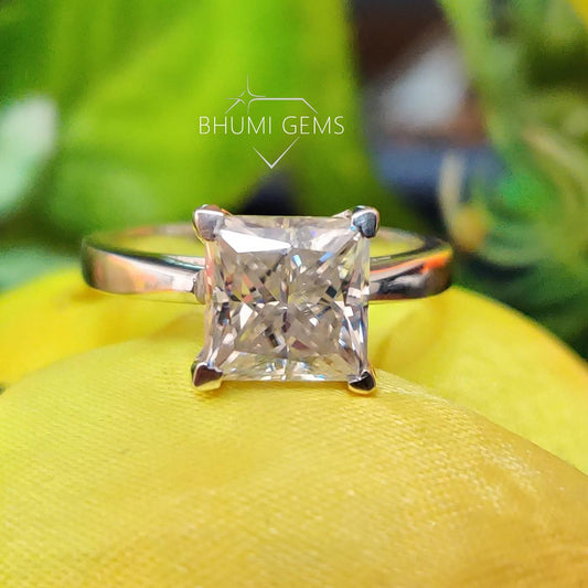 3CT princess VVSI moissanite engagement ring | Bhumi Gems
