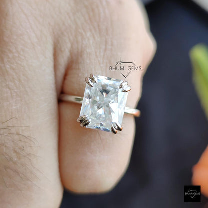 3 CT Radiant Cut Moissanite Solitaire Engagement Ring - view 5