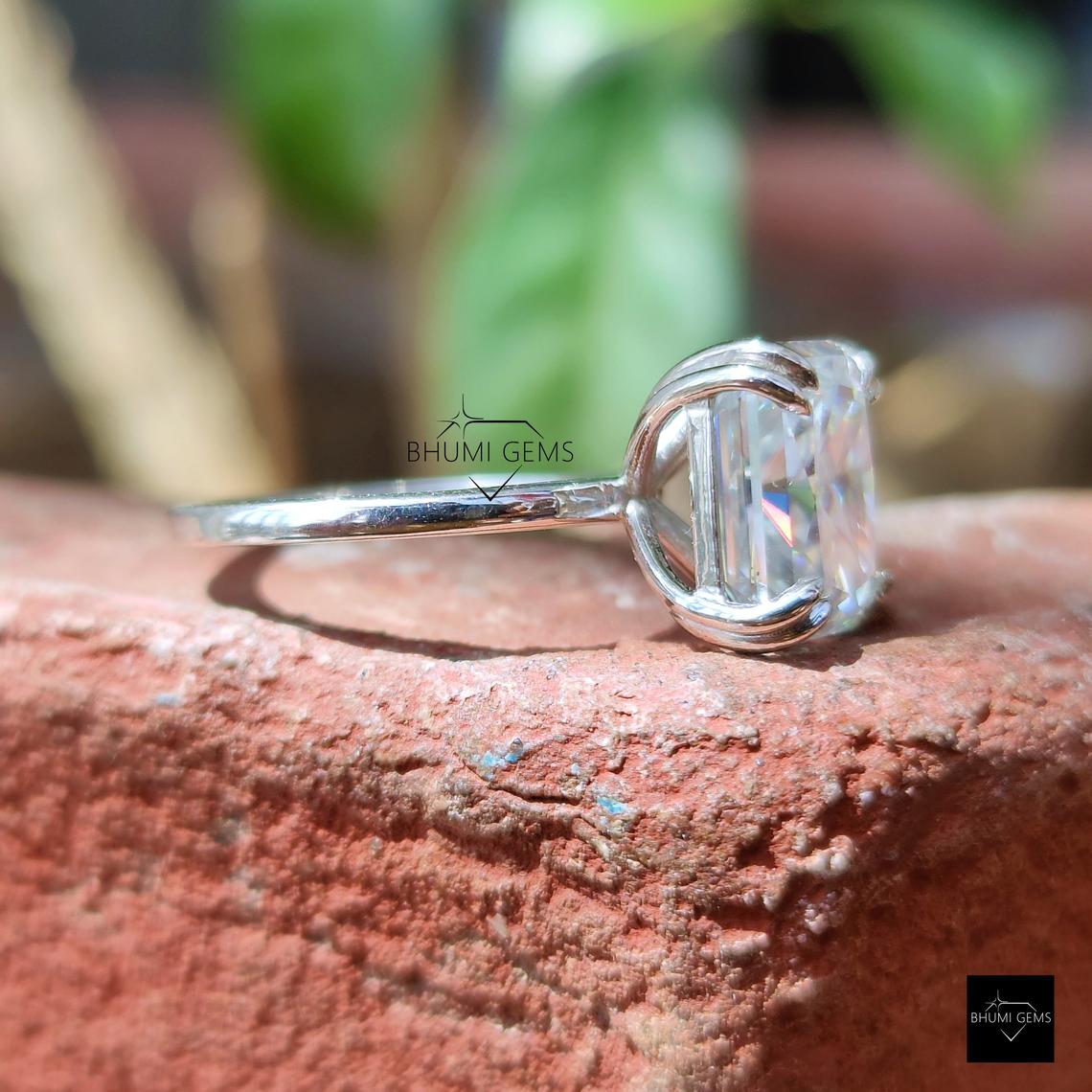 3 CT Radiant Cut Moissanite Solitaire Engagement Ring - view 6