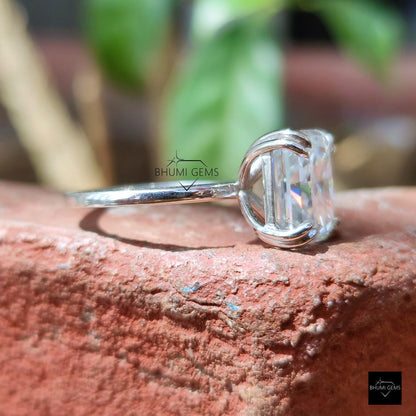 3 CT Radiant Cut Moissanite Solitaire Engagement Ring - view 6
