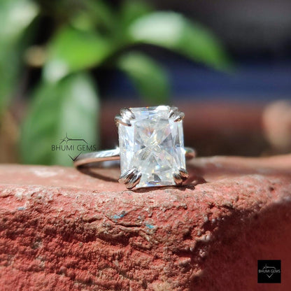 3CT Radiant Cut Ring | Wedding Ring Set | Solitaire Ring