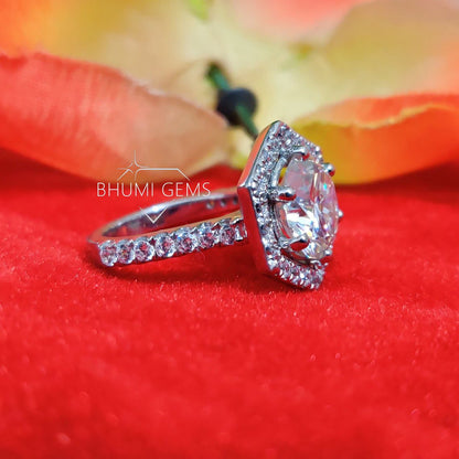 3CT Round Colorless Moissanite Engagement Ring - view 5