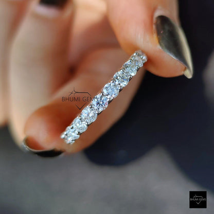 3MM Round Moissanite Diamond Band - view 5