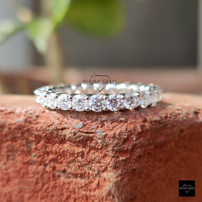 3MM Round Moissanite Diamond Band - view 3