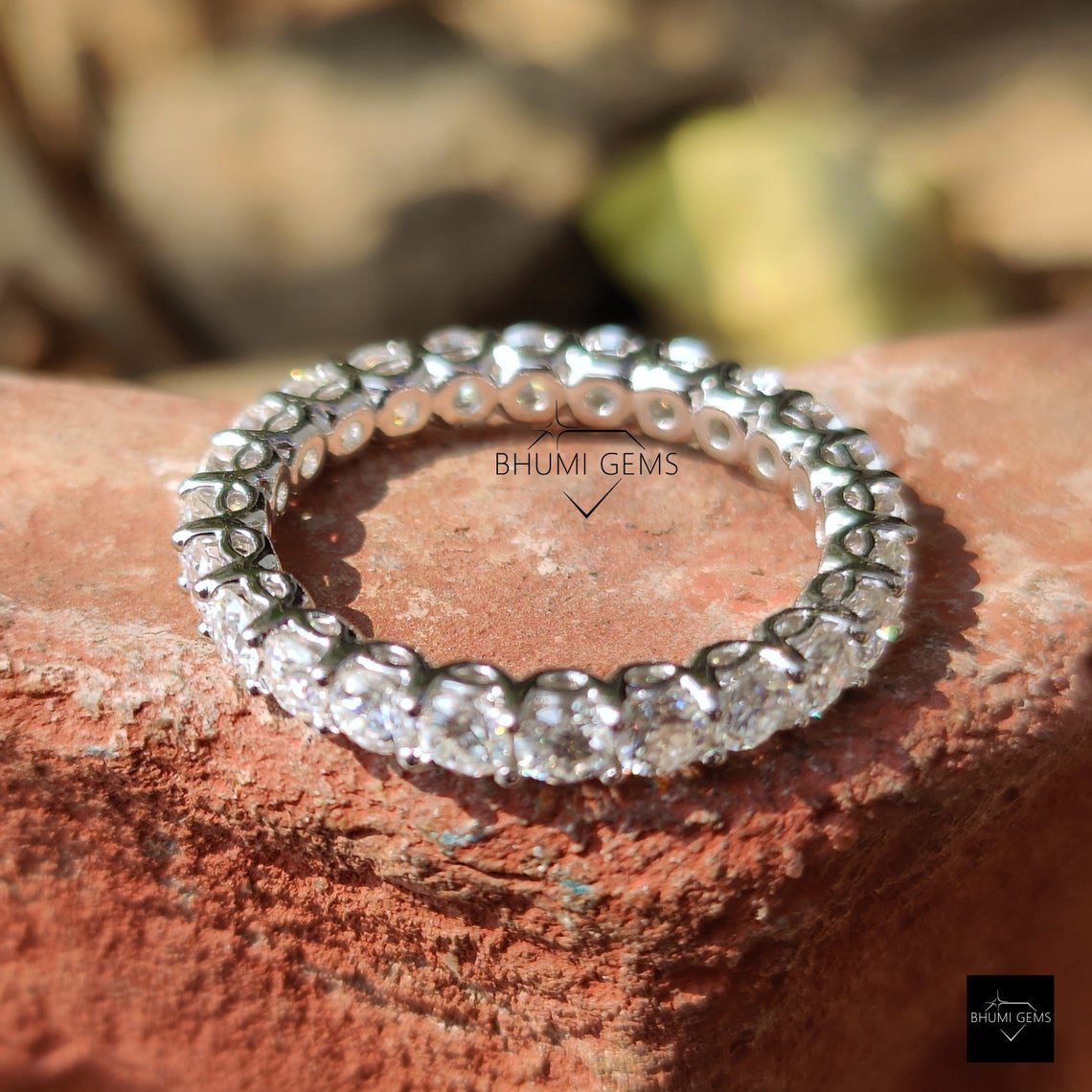 3MM Round Moissanite Diamond Band - view 4