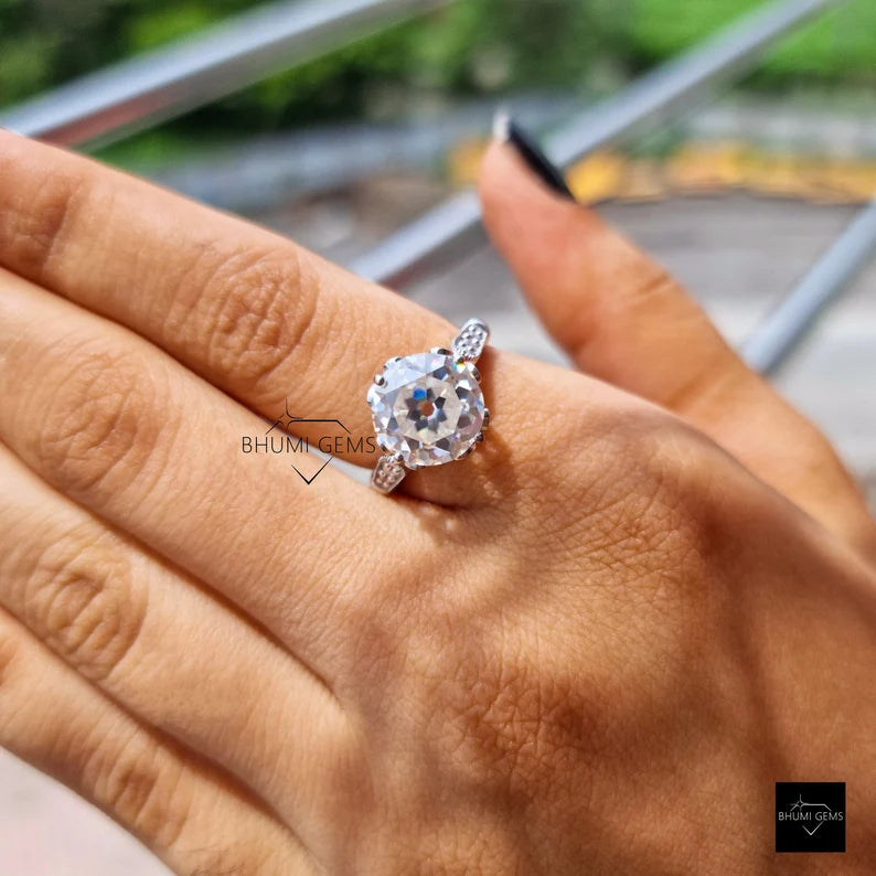 4 CT Old European Cut Moissanite Engagement Ring - view 2