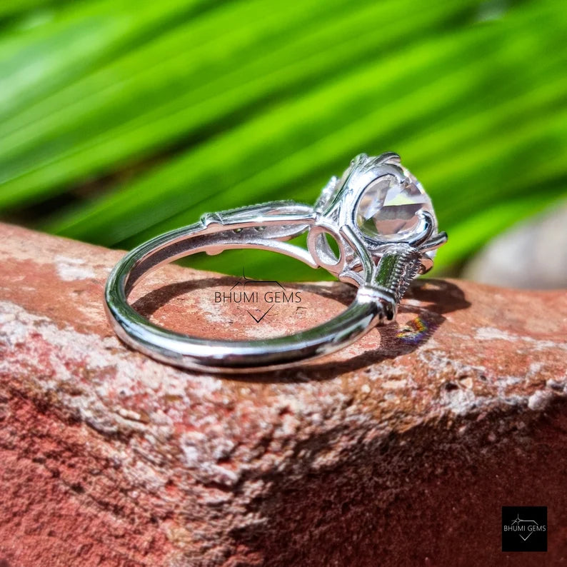 4 CT Old European Cut Moissanite Engagement Ring - view 5