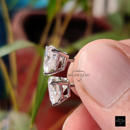 4 TCW Trillion Cut Colorless Moissanite Earrings - view 5