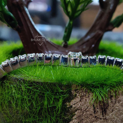 4.17 TCW Round Colorless Diamond Moissanite Bracelet - view 3