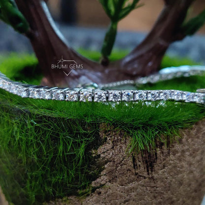 4.17 TCW Round Colorless Diamond Moissanite Bracelet - view 5