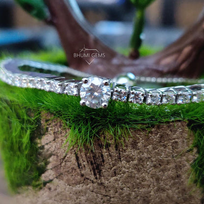 4.17 TCW Round Colorless Diamond Moissanite Bracelet - view 4