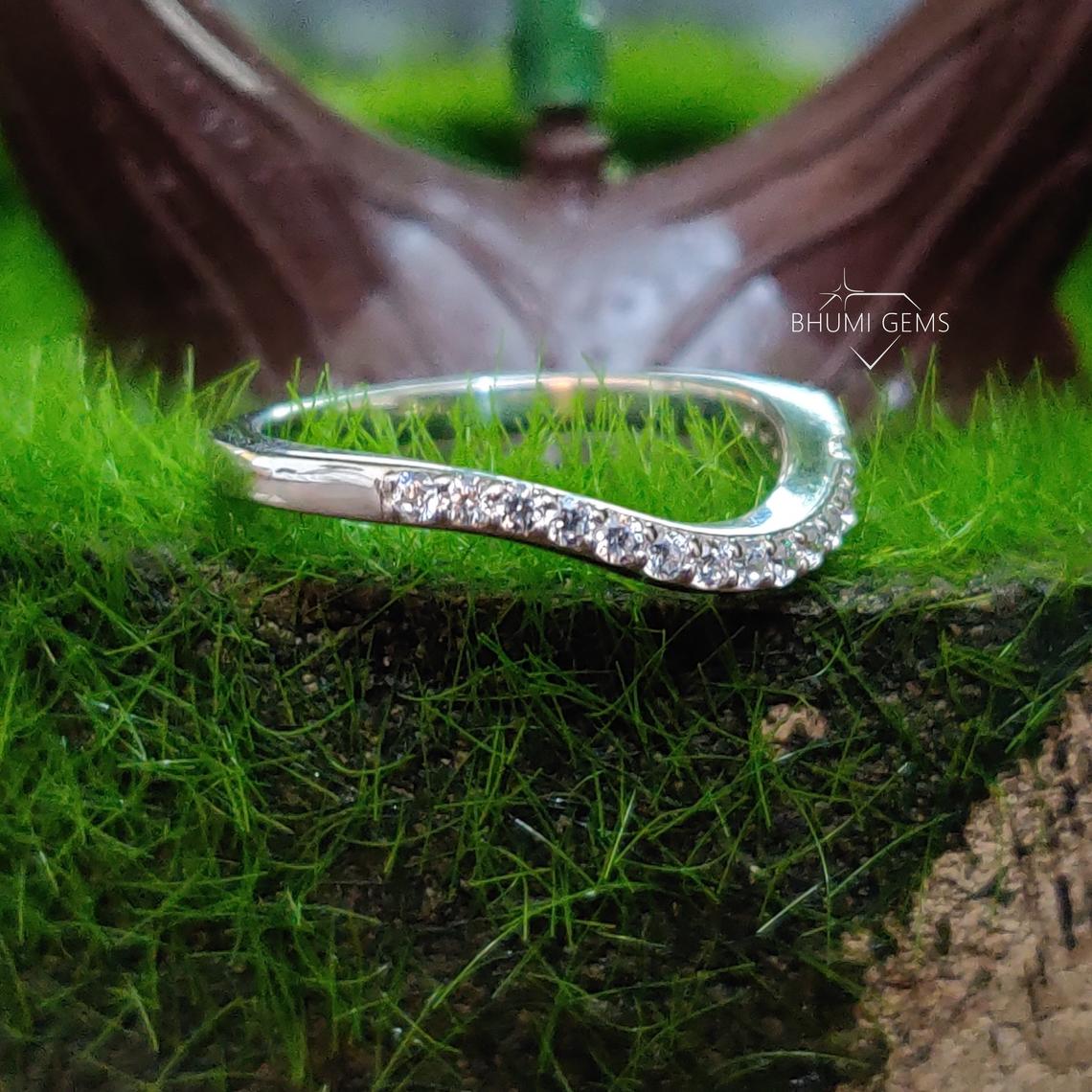 4.45TCW Round Moissanite Wedding Set Bridal Set Engagement Ring - view 6