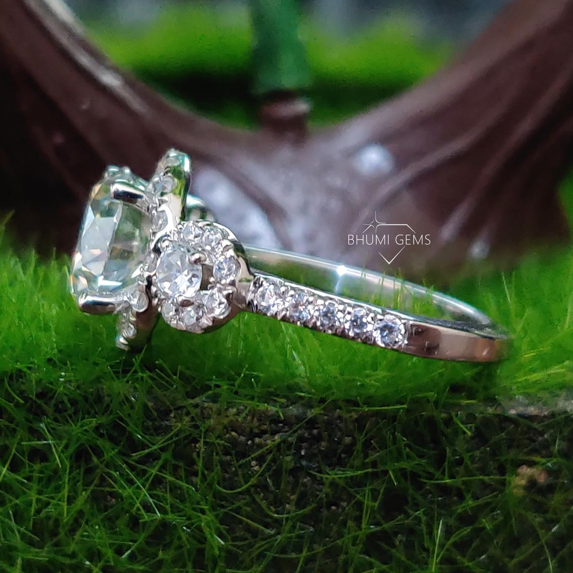 4.45TCW Round Moissanite Wedding Set Bridal Set Engagement Ring - view 5