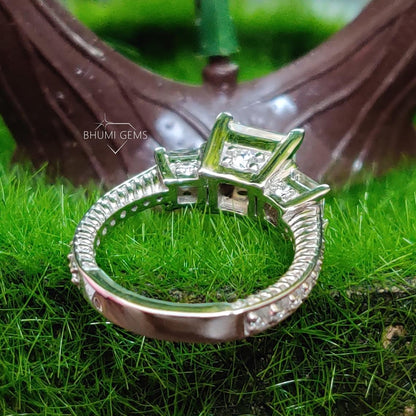 4.46TCW Princess Colorless Moissanite Engagement Ring - view 6