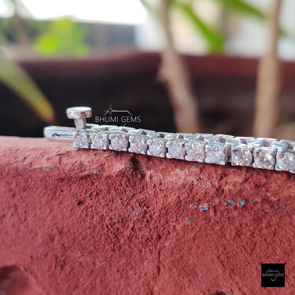 4.60TCW Round Colorless Diamond Moissanite Bracelet - view 3