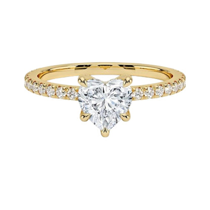 Hidden Halo 1 CT Heart Cut Lab Grown Diamond Engagement Ring - view 6