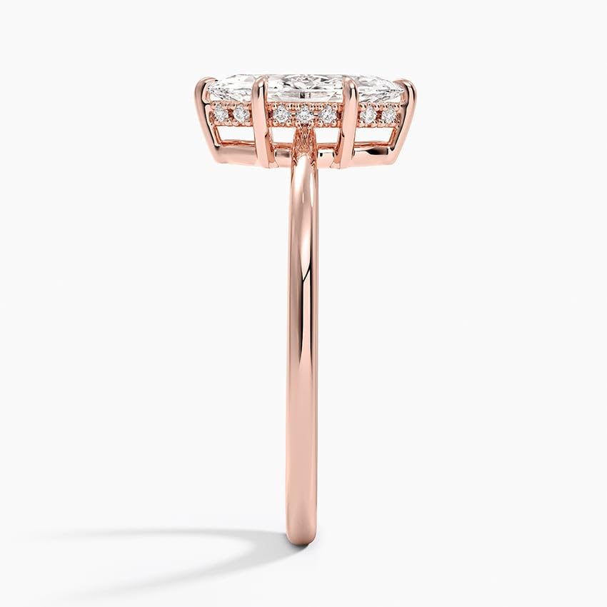 Hidden Halo 1 CT Marquise Cut Lab Grown Diamond Engagement Ring - view 7