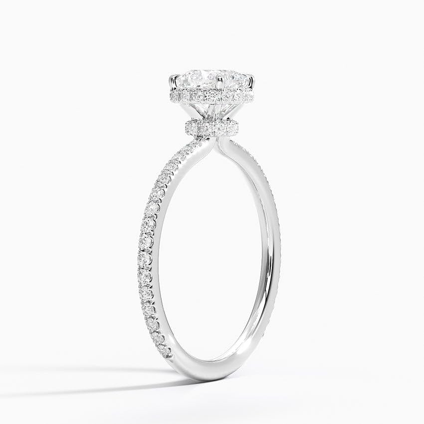 Hidden Halo 1 CT Cushion Cut Lab Grown Diamond Ring - view 7