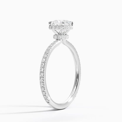 Hidden Halo 1 CT Cushion Cut Lab Grown Diamond Ring - view 7